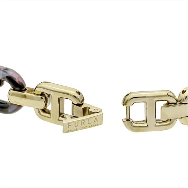 FURLA フルラ CHAIN SQUARE チェーン スクエア FL-WW00026002L2 レディース 腕時計 クオーツ 電池式  アセテートベルト ブラック｜au PAY マーケット