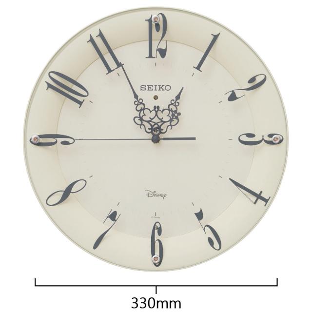 セイコー クロック 大人ディズニー ミッキー&ミニー 電波 掛け時計 FS506C クオーツ 電池式 アラビアインデックス アイボリーの通販は