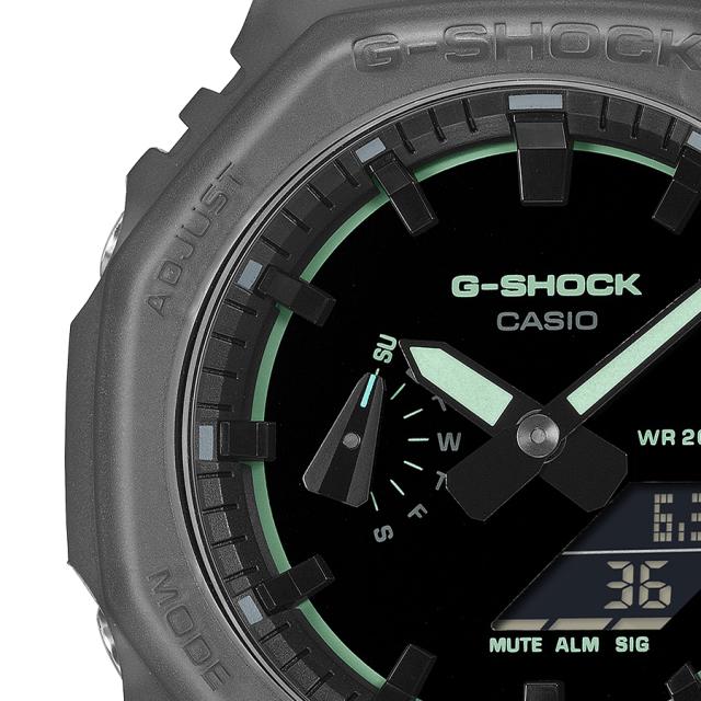 G-SHOCK スモークライト クリーンサーフェスダイヤル GA-2100K-1AJF メンズ 腕時計 電池式 オクタゴン 反転液晶 ブラック 国内正規品 カシオ_3