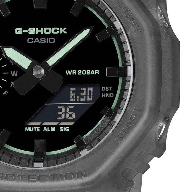 G-SHOCK スモークライト クリーンサーフェスダイヤル GA-2100K-1AJF メンズ 腕時計 電池式 オクタゴン 反転液晶 ブラック 国内正規品 カシオ_4
