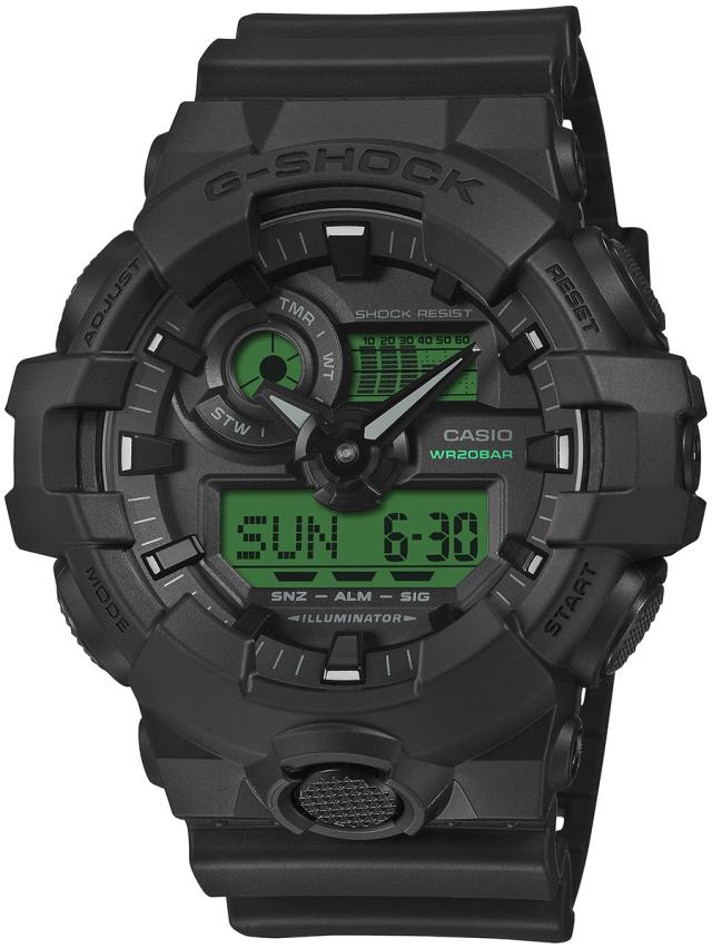 G-SHOCK ブラック&エレクトログリーン GA-700BEG-1AJF メンズ 腕時計 電池式 ビッグケース アナデジ カラー液晶 国内正規品 カシオ_1