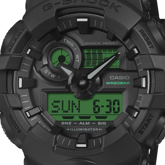 G-SHOCK ブラック&エレクトログリーン GA-700BEG-1AJF メンズ 腕時計 電池式 ビッグケース アナデジ カラー液晶 国内正規品 カシオ_2