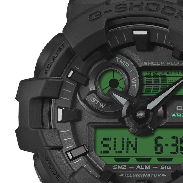 G-SHOCK ブラック&エレクトログリーン GA-700BEG-1AJF メンズ 腕時計 電池式 ビッグケース アナデジ カラー液晶 国内正規品 カシオ_3