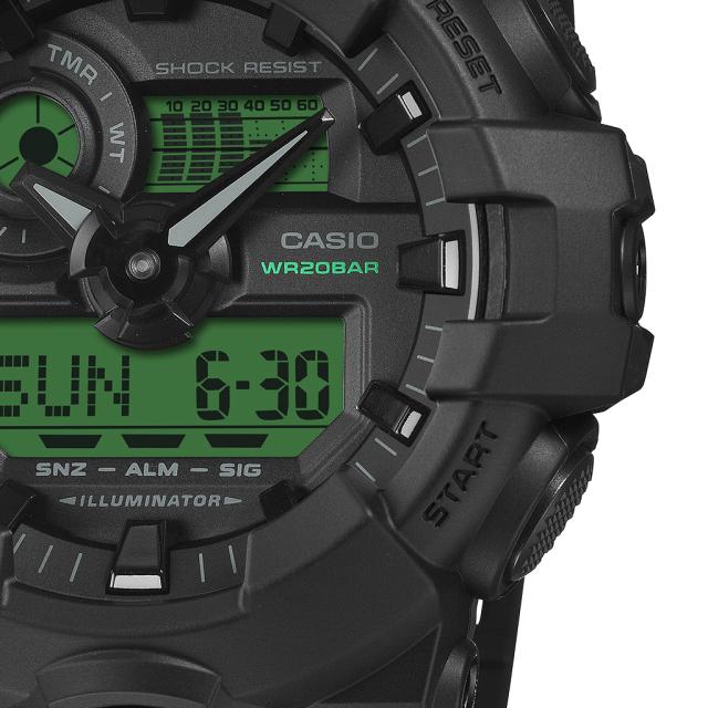 G-SHOCK ブラック&エレクトログリーン GA-700BEG-1AJF メンズ 腕時計 電池式 ビッグケース アナデジ カラー液晶 国内正規品 カシオ_4