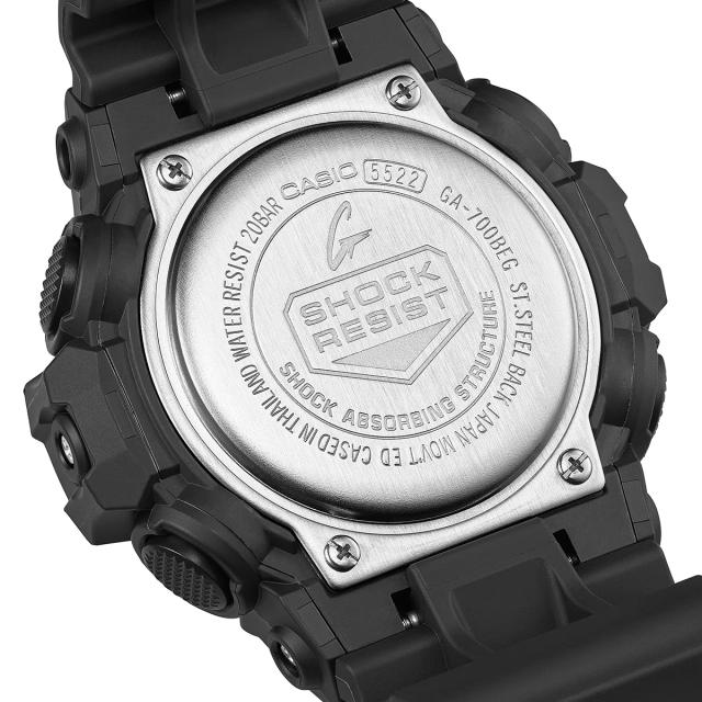 G-SHOCK ブラック&エレクトログリーン GA-700BEG-1AJF メンズ 腕時計 電池式 ビッグケース アナデジ カラー液晶 国内正規品 カシオ_6