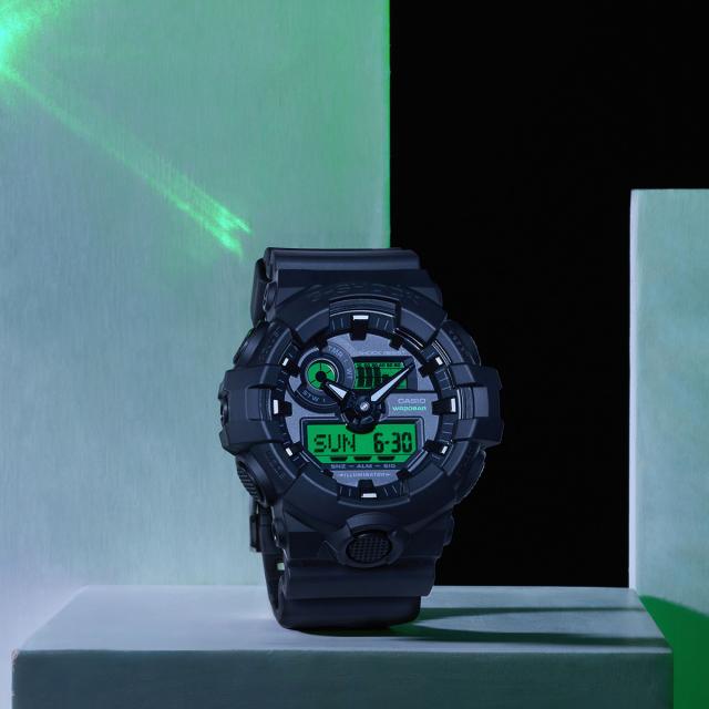 G-SHOCK ブラック&エレクトログリーン GA-700BEG-1AJF メンズ 腕時計 電池式 ビッグケース アナデジ カラー液晶 国内正規品 カシオ_8