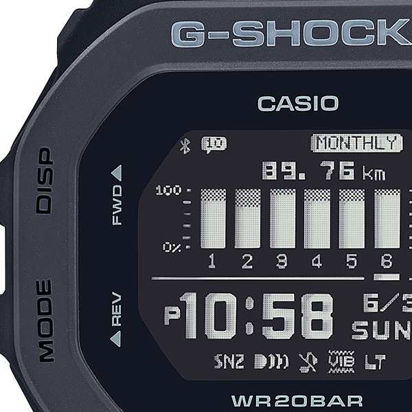 G-SHOCK G-SQUAD GBD-200シリーズ GBD-200-1JF メンズ 腕時計 電池式 Bluetooth 樹脂バンド ブラック  反転液晶 国内正規品 カシオ｜au PAY マーケット