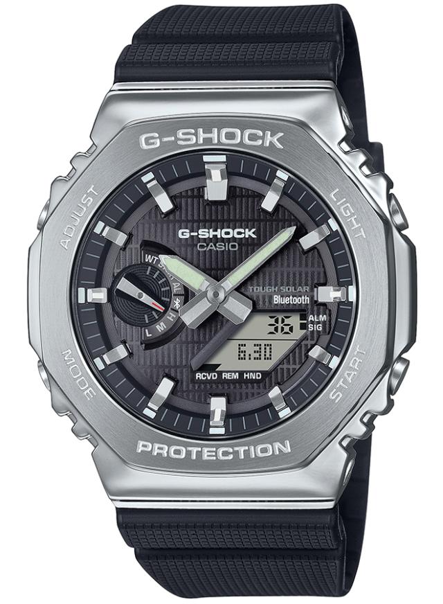 G-SHOCK メタルカバード 2100 GBM-2100-1AJF メンズ 腕時計 ソーラー Bluetooth オクタゴン アナデジ 樹脂バンド ブラック 国内正規品 カシオ_1