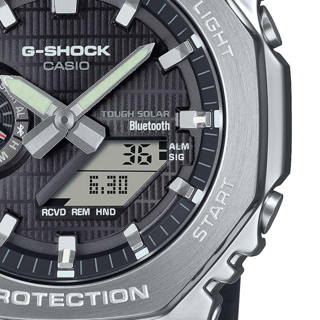 G-SHOCK メタルカバード 2100 GBM-2100-1AJF メンズ 腕時計 ソーラー Bluetooth オクタゴン アナデジ 樹脂バンド ブラック 国内正規品 カシオ_4