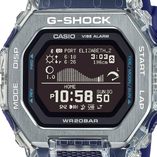 【未使用級】G-SHOCK G-LIDE スケルトン メンズ腕時計 反転液晶 G-SHOCK G-LIDE Gleaming Wave GBX-100S-2JF メンズ 腕時計 電池式