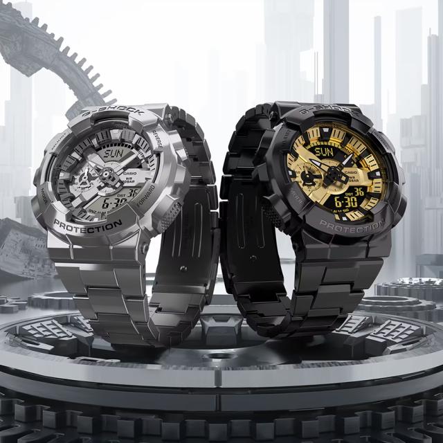 G-SHOCK メタルカバード 110シリーズ メタルバンドモデル GM-110BD-1A9JF メンズ 腕時計 電池式 アナデジ ブラック 国内正規品 カシオ_8