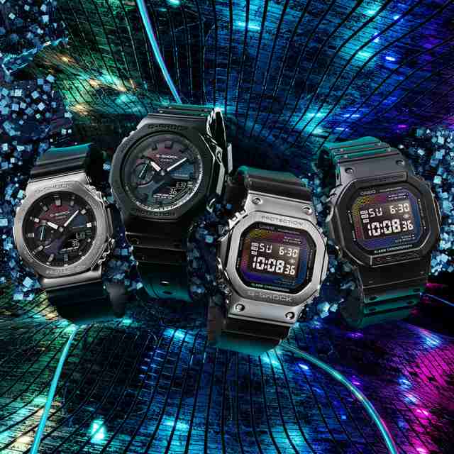 G-SHOCK レインボー ブリック ウォール メタルカバード GM-5600RW-1JF メンズ 腕時計 電池式 デジタル スクエア 樹脂バンド 反転液晶 国