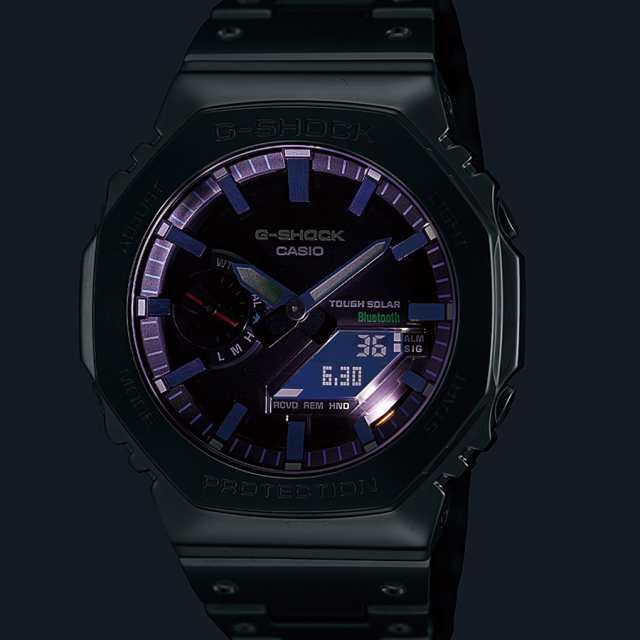 G-SHOCK フルメタル レインボーカラー アクセント GM-B2100PC-1AJF メンズ 腕時計 ソーラー Bluetooth オクタゴン シルバー 日本製 国内