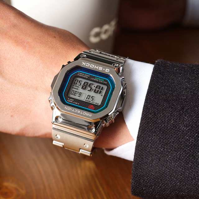 G-SHOCK FULL METAL フルメタル レインボーカラー アクセント GMW-B5000PC-1JF メンズ 腕時計 電波ソーラー Bluetooth シルバー 日本製 