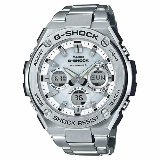 G-SHOCK G-STEEL 電波ソーラー メンズ 腕時計 ホワイト デジアナ