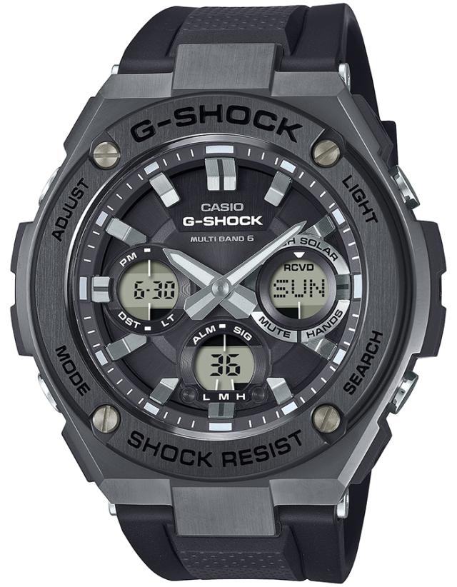 G-SHOCK G-STEEL モノトーンシリーズ GST-W110MS-1AJF メンズ 腕時計 電波ソーラー アナデジ ブラック 樹脂バンド 国内正規品 カシオ_1