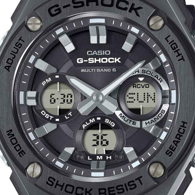 G-SHOCK G-STEEL モノトーンシリーズ GST-W110MS-1AJF メンズ 腕時計 電波ソーラー アナデジ ブラック 樹脂バンド 国内正規品 カシオ_2
