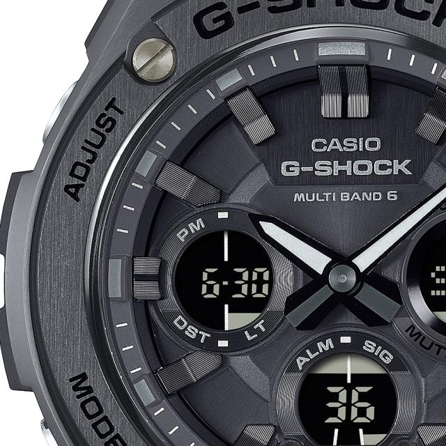 G-SHOCK G-STEEL モノトーンシリーズ GST-W110MS-7AJF メンズ 腕時計 電波ソーラー ブラック ホワイト 樹脂バンド 反転液晶 国内正規品 カシオ_3