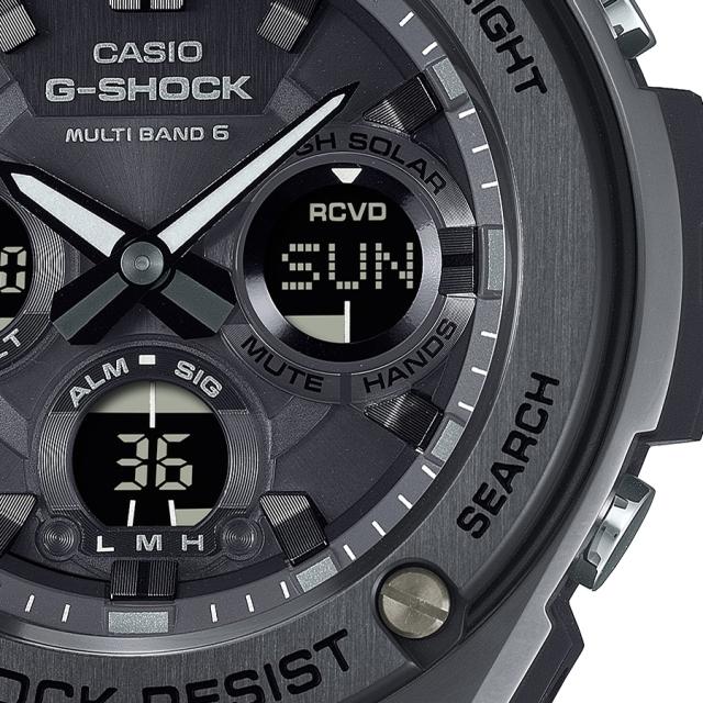 G-SHOCK G-STEEL モノトーンシリーズ GST-W110MS-7AJF メンズ 腕時計 電波ソーラー ブラック ホワイト 樹脂バンド 反転液晶 国内正規品 カシオ_4