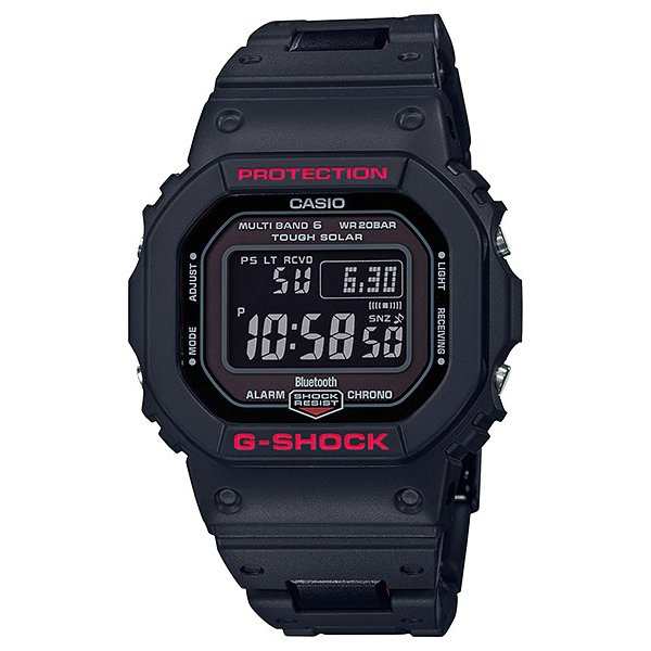 G-SHOCK スクエア 電波ソーラー Bluetooth メンズ 腕時計 デジタル ブラック コンポジットバンド スピード 反転液晶 GW-B5600HR-1JF カシ