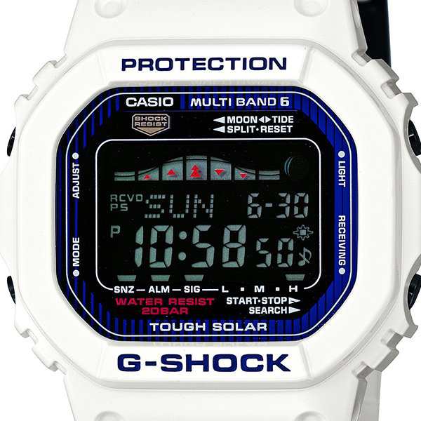G-SHOCK G-LIDE スクエア 電波ソーラー メンズ 腕時計 デジタル 反転液晶 GWX-5600C-7JF 国内正規品 タイドグラフ  ムーンデータ ホワイト｜au PAY マーケット