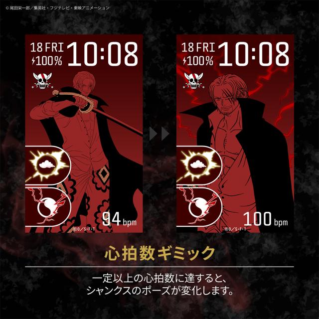 5月29日発売 ギャラック スマートウォッチ ワンピース コラボレーションモデル 新四皇 シャンクス HUC-OP-BD11-S メンズ レディース シリコンバンド グッズ_14