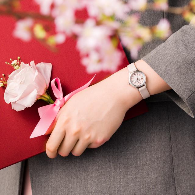シチズン ウィッカ ソーラー フラワーパターンダイヤル KH4-912-90 レディース 腕時計 革ベルト スモーキーピンク_14