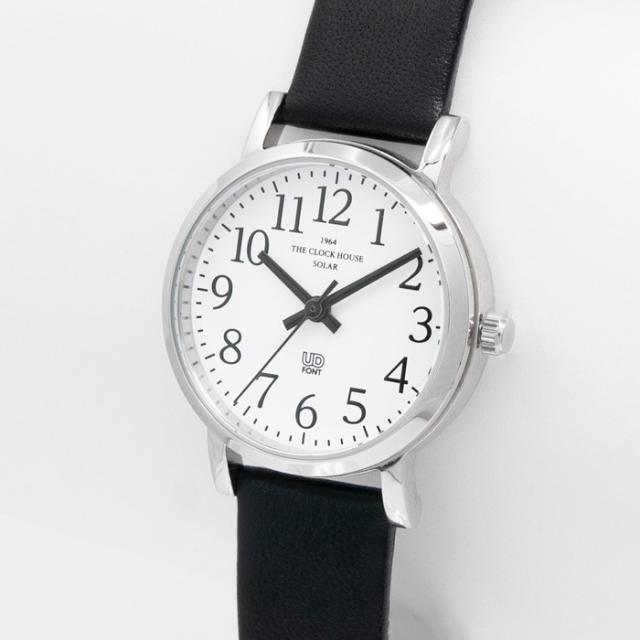 ザ・クロックハウス ユーディー LUD1001-WH1B ユニバーサルデザイン 腕時計 レディース ソーラー 黒レザー ホワイト UD_2