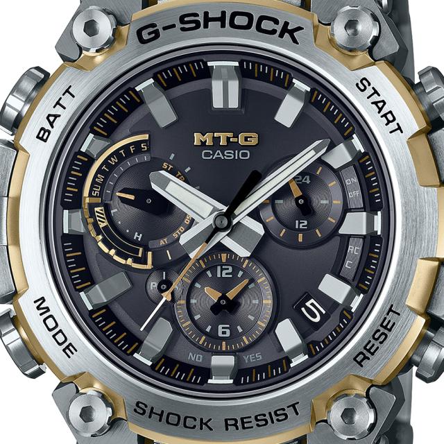G-SHOCK MT-G MTG-B3000シリーズ MTG-B3000D-1A9JF メンズ 腕時計 電波ソーラー Bluetooth アナログ シルバー ゴールドアクセント 日本製 国内正規品 カシオ_2