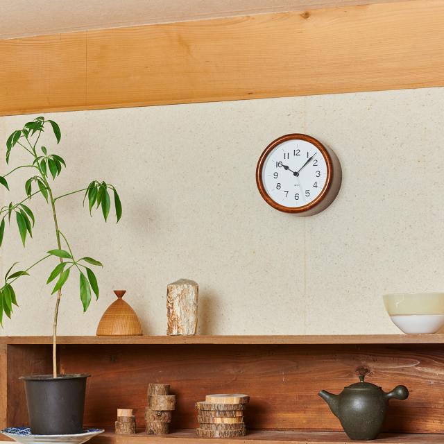 タカタレムノス 掛け時計 デザインオブジェクト ミキ 透漆 すきうるし クオーツ 電池式 掛置兼用 奈良雄一 NY22-03_5