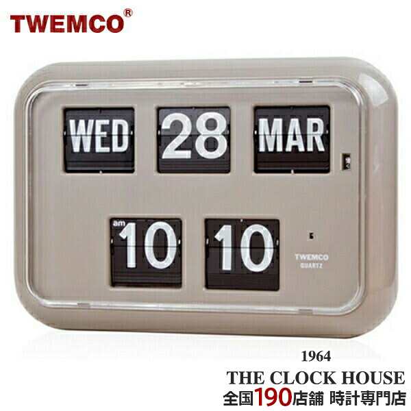 TWEMCO トゥエンコ 掛置兼用 パタパタ時計 フリップクロック パーペチュアルカレンダー グレー QD-35｜au PAY マーケット