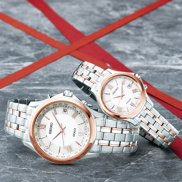 セイコー ドルチェ＆エクセリーヌ ペア ソーラー電波 SADZ200 メンズ チタン メタルバンド ホワイト