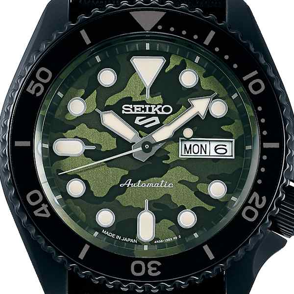 セイコー SEIKO 腕時計 メンズ SBSA173 5スポーツ スポーツスタイル カモフラージュ ストリート スタイル 5 Sports SKX Sports Style CAMOUFLAGE STREET STYLE 自動巻き（手巻き） グリーンxブラック アナログ表示