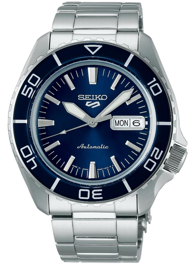 SEIKO 自動巻き時計 ブルー メカニカル 自動巻（手巻つき）】セイコー5