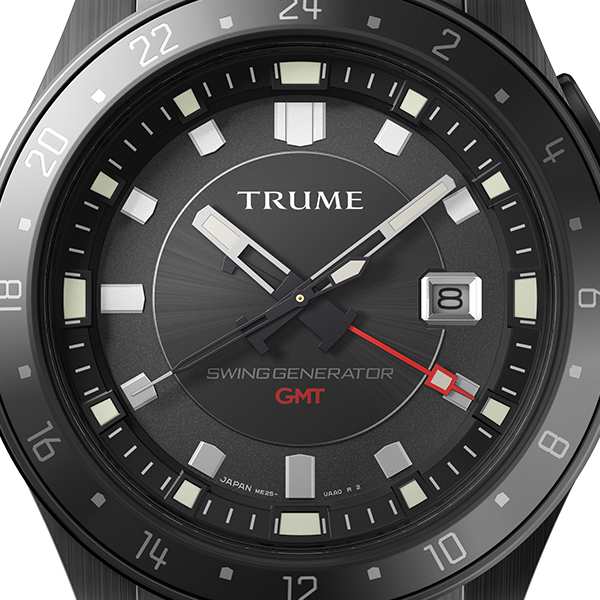 TRUME トゥルーム Lコレクション ブレークライン TR-ME2008 メンズ 腕時計 自動巻発電 GMT セラミックベゼル メタルバンド  ブラック エプ｜au PAY マーケット