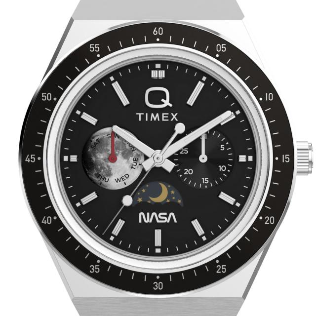 4月17日発売 タイメックス Q Timex NASA コラボレーションモデル アポロ17号 TW2Y56700 メンズ 腕時計 クオーツ 電池式 サン&ムーン_2