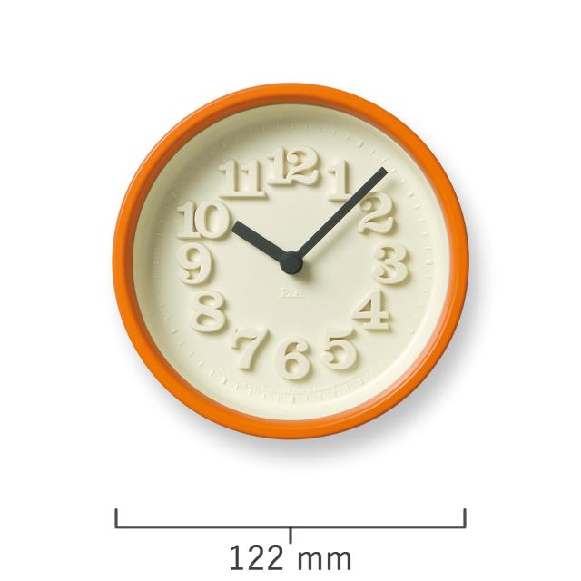 タカタレムノス 掛け時計 リキ クロック 小さな時計 オレンジ クオーツ 電池式 渡辺力 WR07-15OR_2
