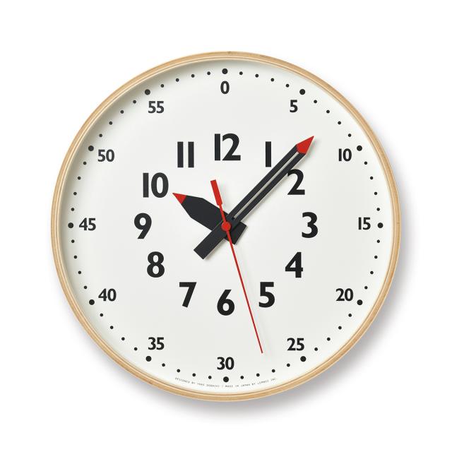 タカタレムノス 掛け時計 fun pun clock ふんぷんくろっく M ナチュラル 30.5cm クオーツ 電池式 土橋陽子 YD14-08M_1