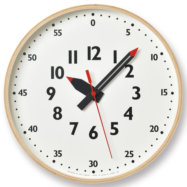 タカタレムノス 掛け時計 fun pun clock ふんぷんくろっく M ナチュラル 30.5cm クオーツ 電池式 土橋陽子 YD14-08M_3