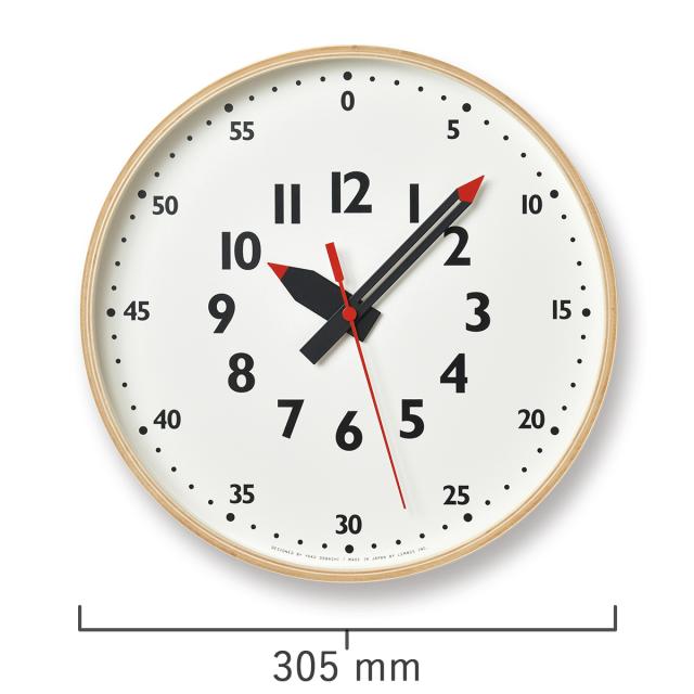 タカタレムノス 掛け時計 fun pun clock ふんぷんくろっく M ナチュラル 30.5cm クオーツ 電池式 土橋陽子 YD14-08M_2