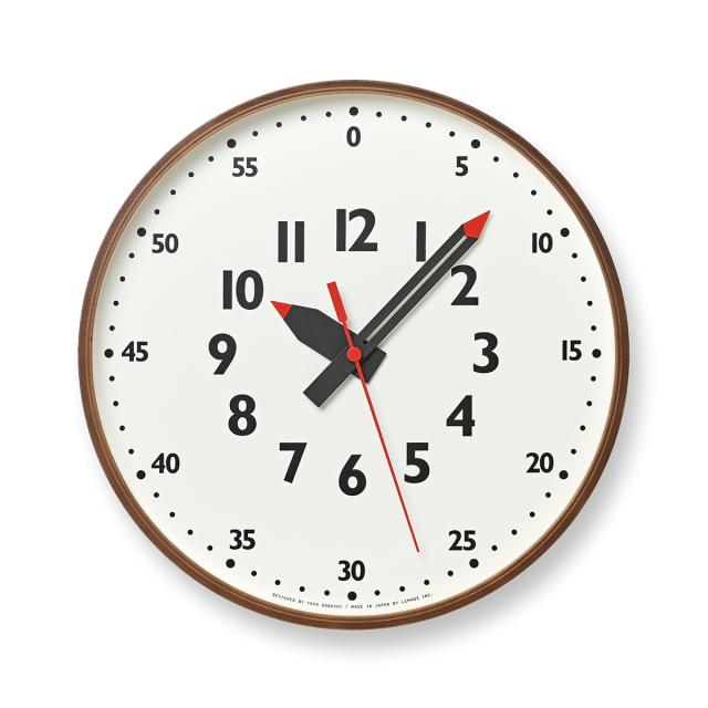 タカタレムノス 掛け時計 fun pun clock ふんぷんくろっく M ブラウン 30.5cm クオーツ 電池式 土橋陽子 YD14-08MBW_1