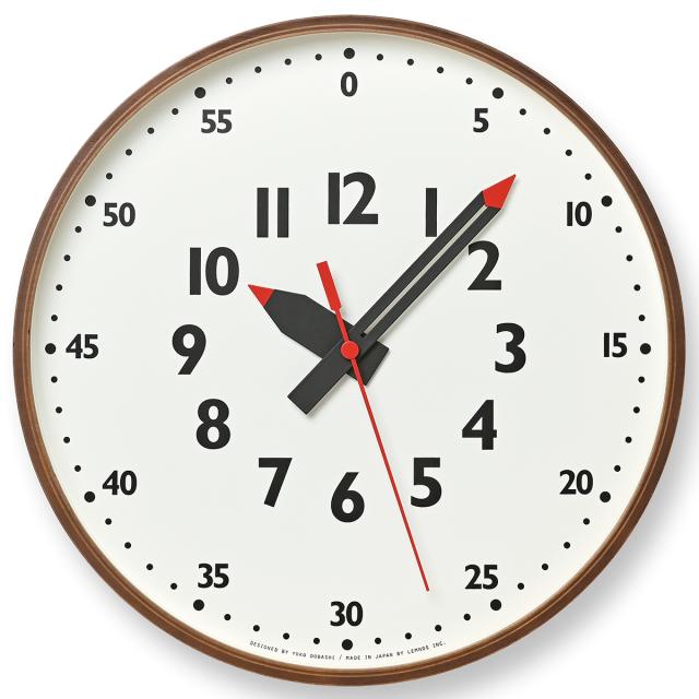 タカタレムノス 掛け時計 fun pun clock ふんぷんくろっく M ブラウン 30.5cm クオーツ 電池式 土橋陽子 YD14-08MBW_3