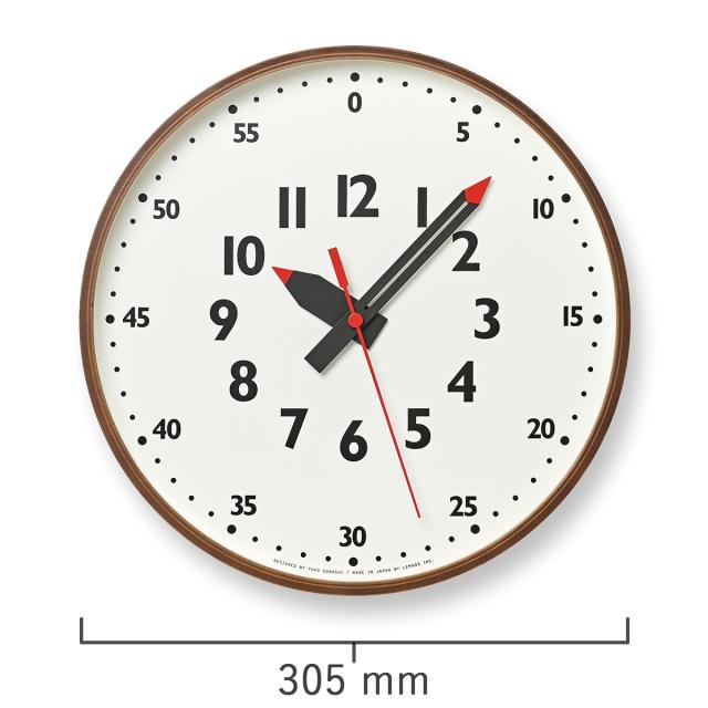 タカタレムノス 掛け時計 fun pun clock ふんぷんくろっく M ブラウン 30.5cm クオーツ 電池式 土橋陽子 YD14-08MBW_2
