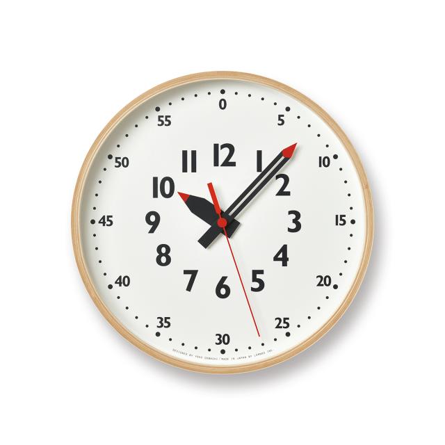 タカタレムノス 掛け時計 fun pun clock ふんぷんくろっく S ナチュラル 25.4cm クオーツ 電池式 土橋陽子 YD14-08S_1