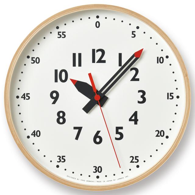 タカタレムノス 掛け時計 fun pun clock ふんぷんくろっく S ナチュラル 25.4cm クオーツ 電池式 土橋陽子 YD14-08S_3