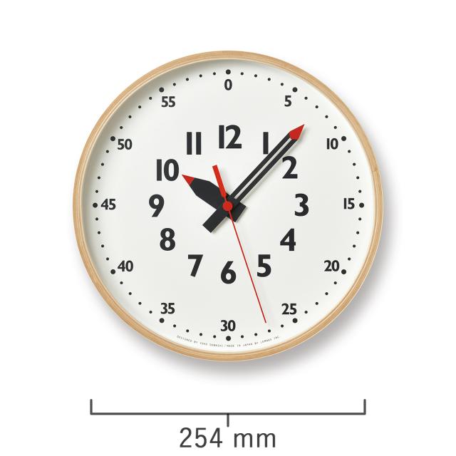 タカタレムノス 掛け時計 fun pun clock ふんぷんくろっく S ナチュラル 25.4cm クオーツ 電池式 土橋陽子 YD14-08S_2