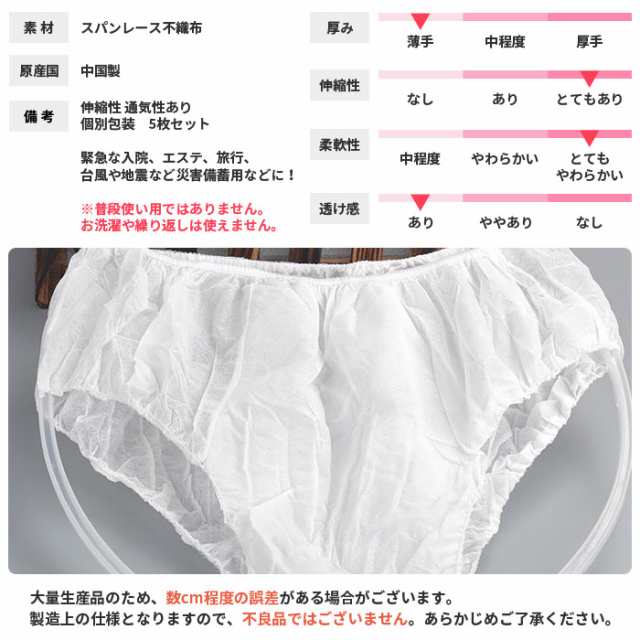 紙パンツ 大人用 使い捨てショーツ 5枚セット ペーパーショーツ パンツ 紙ショーツ 旅行 入院 下着 使い捨て 便利 グッズ 肌着 防災 防災グッズ  防災備蓄 エステ 旅行 白 黒 携帯 介護 大人用紙パンツ 送料無料の通販はau PAY マーケット - セドールJAPAN | au PAY