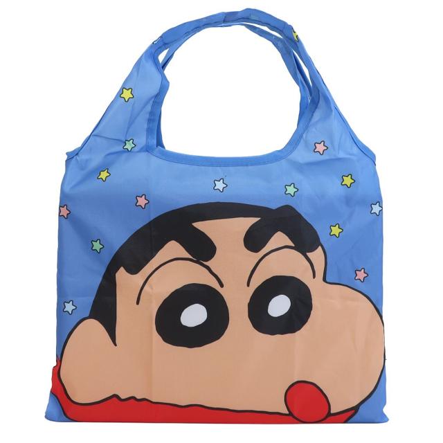 クレヨンしんちゃん エコバッグ 可愛い おしゃれ 折りたたみ コンパクト 大きめ くるくる マチ広 簡単 軽量 内ポケット ブルーの通販はau Pay マーケット 8loop