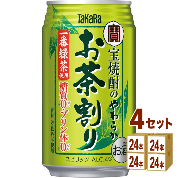 宝酒造 宝焼酎のやわらかお茶割り缶  335ml×24本×4ケース (96本) チューハイ・ハイボール・カクテルの通販は 9,992円