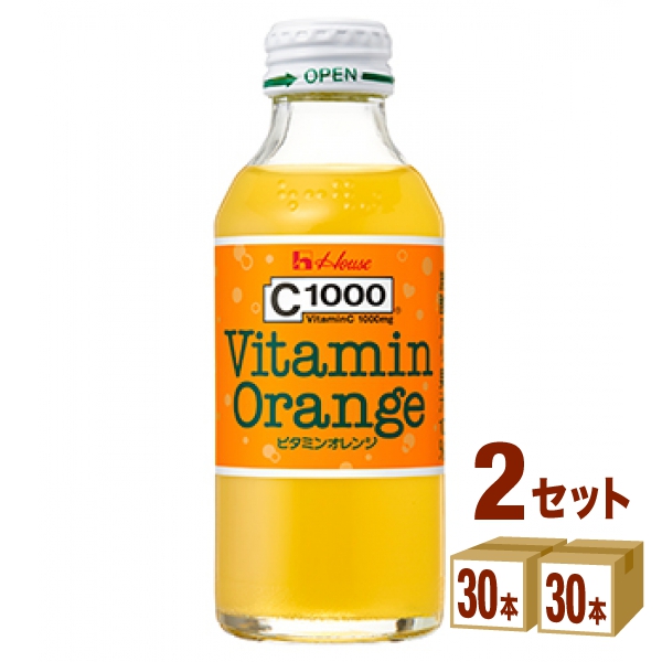 C１０００ビタミンオレンジ瓶 140ml×30本×2ケース (60本) 飲料の通販は 5,780円